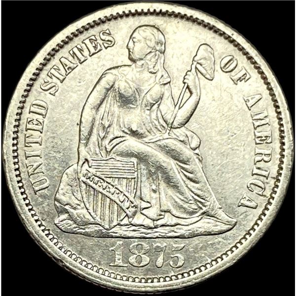 1875-CC Silver Seated Liberty Dime CLOSELY UNCIRCULATED
