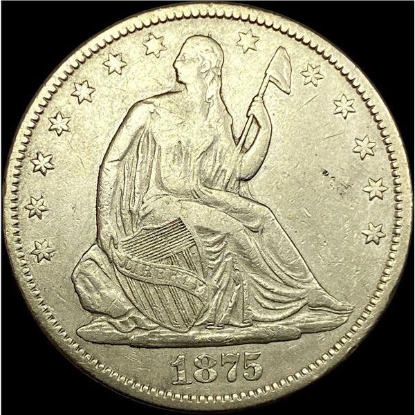 1875-CC Silver Half Dollar LIGHTLY CIRCULATED