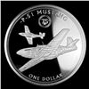 Image 2 : 2017 Tuvalu Silver P-51 Mustang $1 Coin GEM PROOF