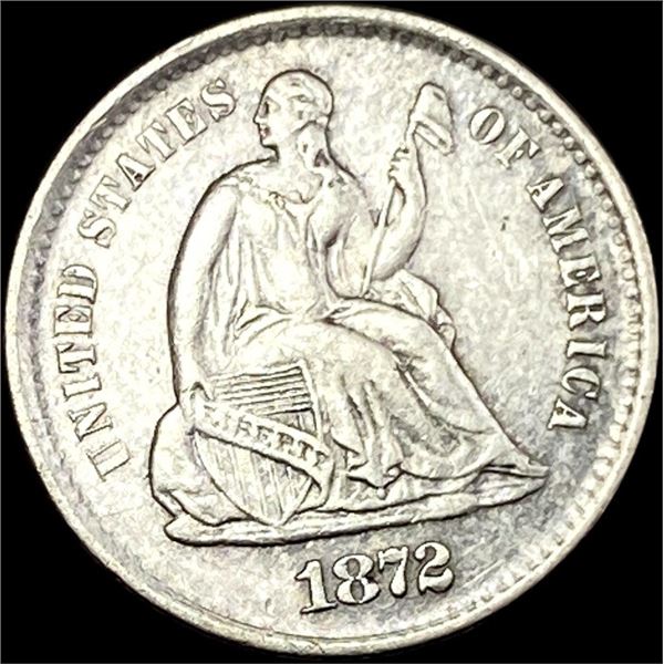 1872-S Silver Half Dime CLOSELY UNCIRCULATED