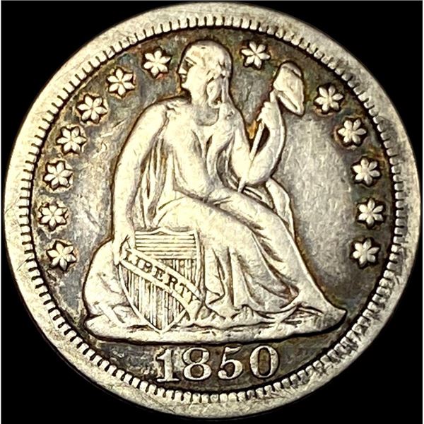 1850 Seated Liberty Dime NEARLY UNCIRCULATED