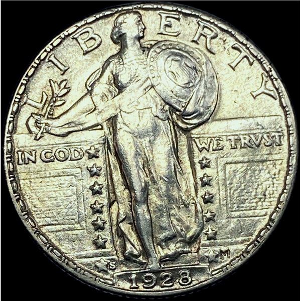 1928-S Silver Standing Liberty Quarter CHOICE AU