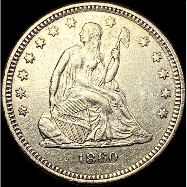 1860-C Silver Quarter Dollar CLOSELY UNCIRCULATED