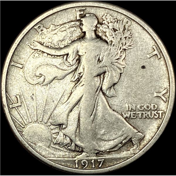 1917-S Silver Half Dollar Walking Liberty NEARLY UNCIRCULATED