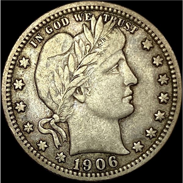 1906 Barber Silver Quarter LIGHTLY CIRCULATED