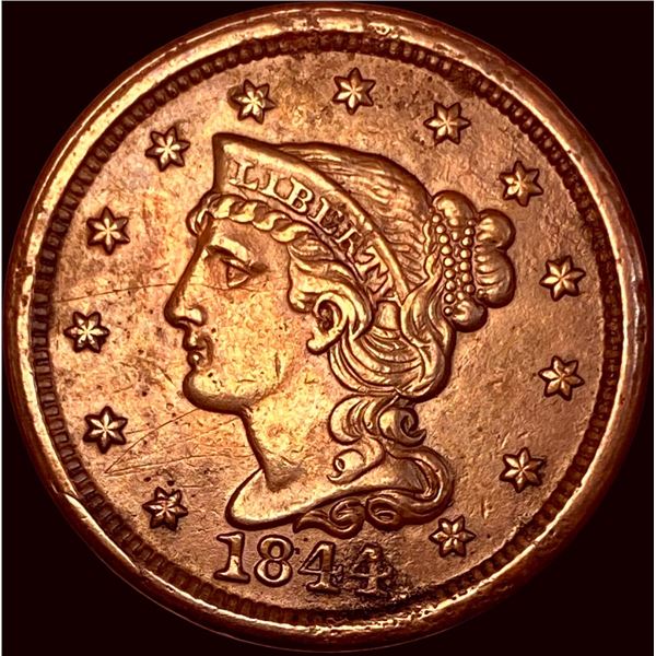 1844 Braided Hair Large Cent CLOSELY UNCIRCULATED