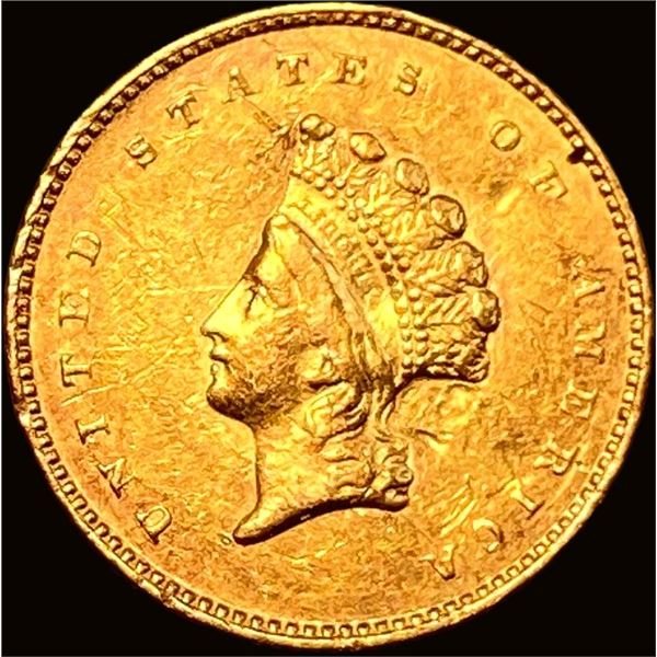 1854 Gold $1 Indian Head Type 2 CLOSELY UNCIRCULATED