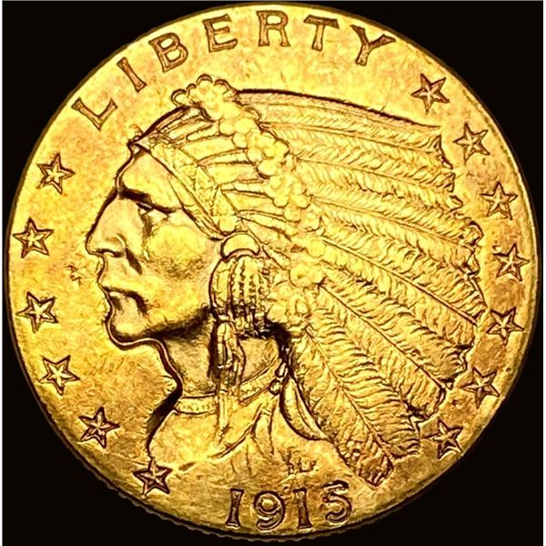 1915 Indian Head $2.5 Gold Quarter Eagle CLOSELY UNCIRCULATED