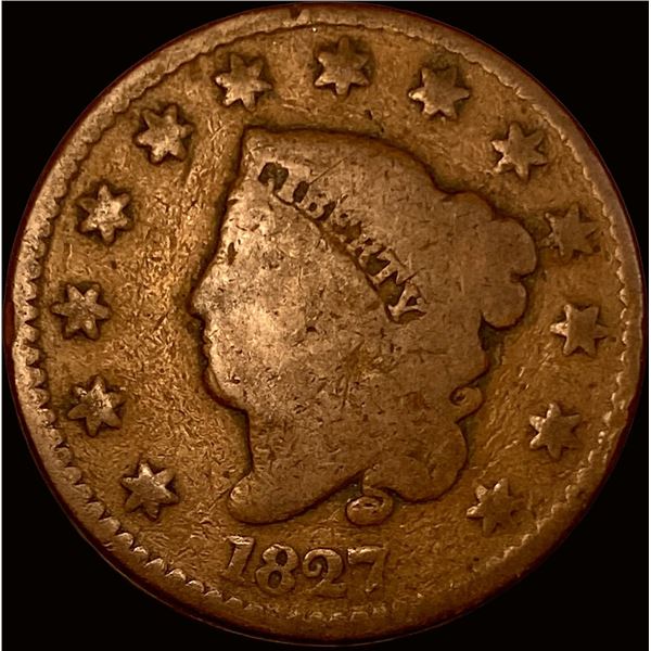 1827 Coronet Head Large Cent NICELY CIRCULATED