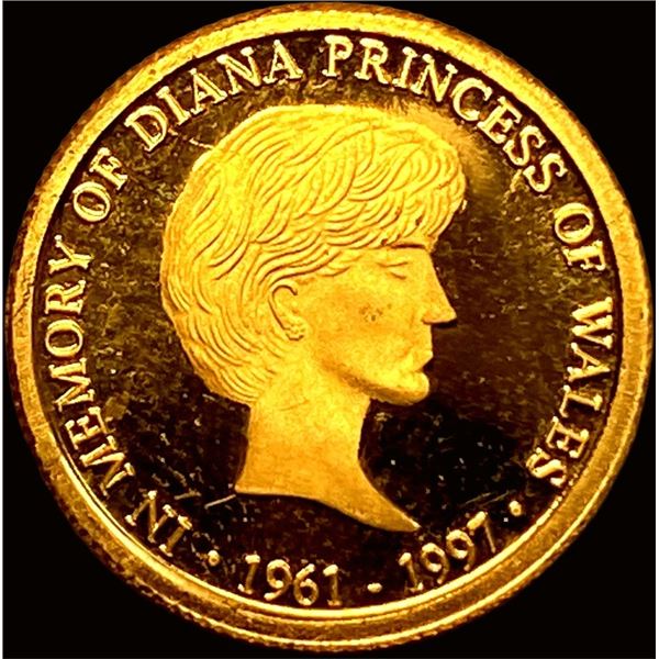 Princess Diana Pattern Gold Euro 1/10 oz Gold GEM PROOF