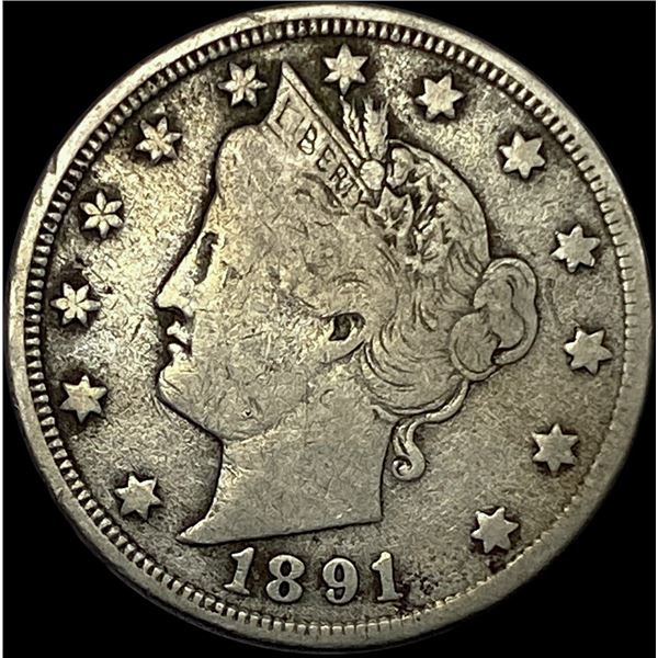 1891 Liberty Head Nickel NICELY CIRCULATED