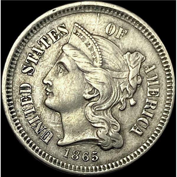 1865 Nickel Three-Cent Piece CLOSELY UNCIRCULATED