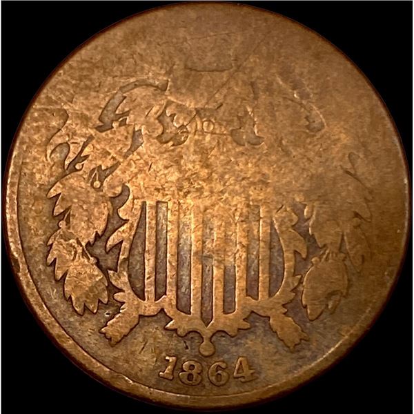 1864 Bronze Two-Cent Piece NICELY CIRCULATED
