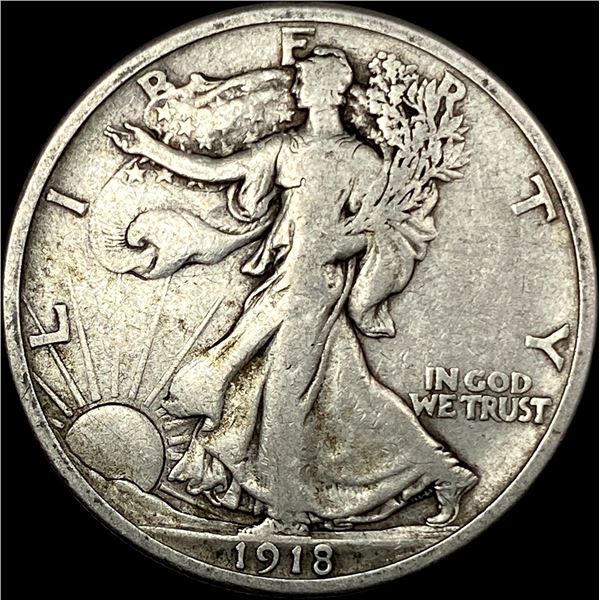 1918 Walking Liberty Half Dollar LIGHTLY CIRCULATED