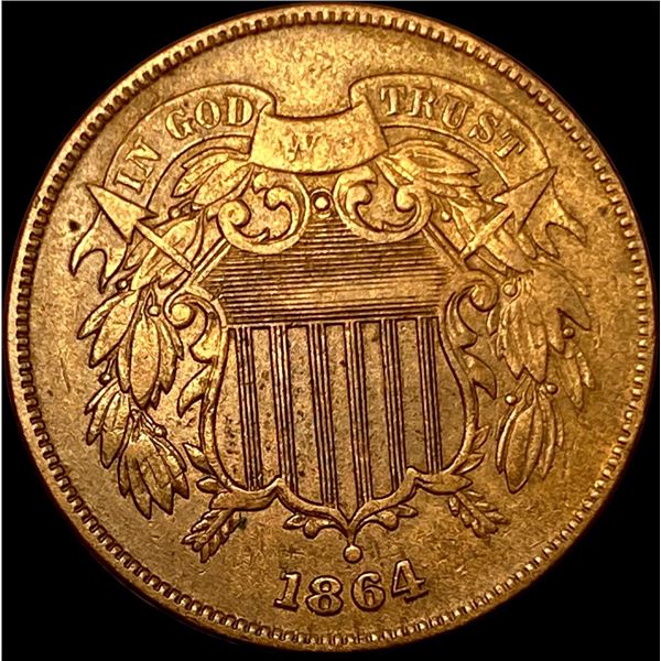 1864 Two-Cent Piece NEARLY UNCIRCULATED