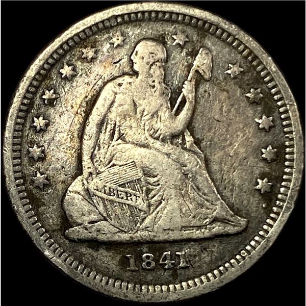 1841 Silver Quarter Dollar (Seated Liberty) NICELY CIRCULATED
