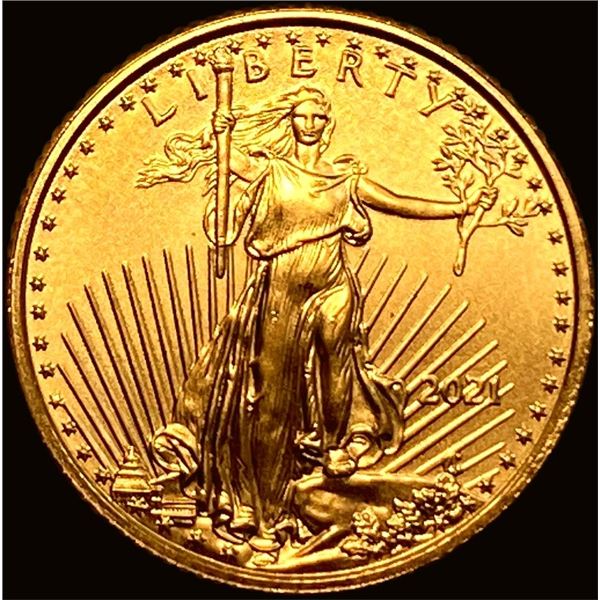 2021 1/10 oz Gold American Eagle $5 SUPERB GEM BU