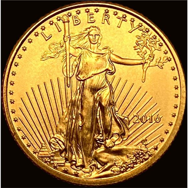 2016 1/10 oz Gold American Eagle $5 SUPERB GEM BU
