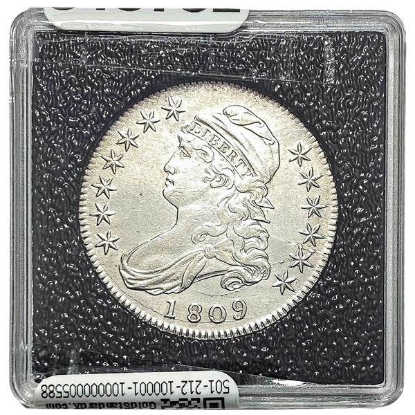 1809 III Edge Capped Bust Half Dollar AU