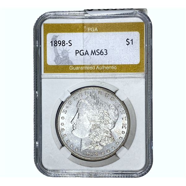 1898-S Morgan Silver Dollar PGA MS63