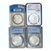 Image 1 : 1879-1883 GEM BU Morgan Silver Dollar [4 Coins] NGC/ANACS/PCGS MS62/63
