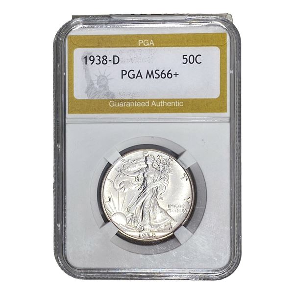 1938-D Walking Liberty Half Dollar PGA MS66+