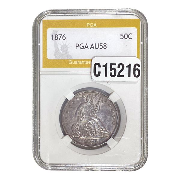 1876 Seated Liberty Half Dollar PGA AU58