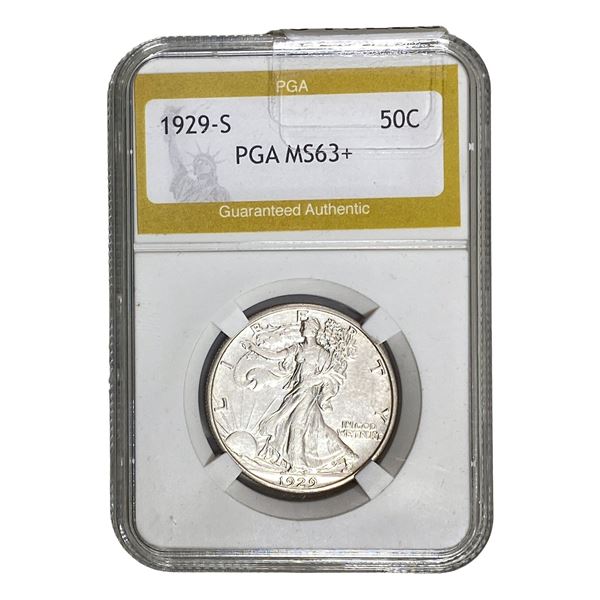 1929-S Walking Liberty Half Dollar PGA MS63+