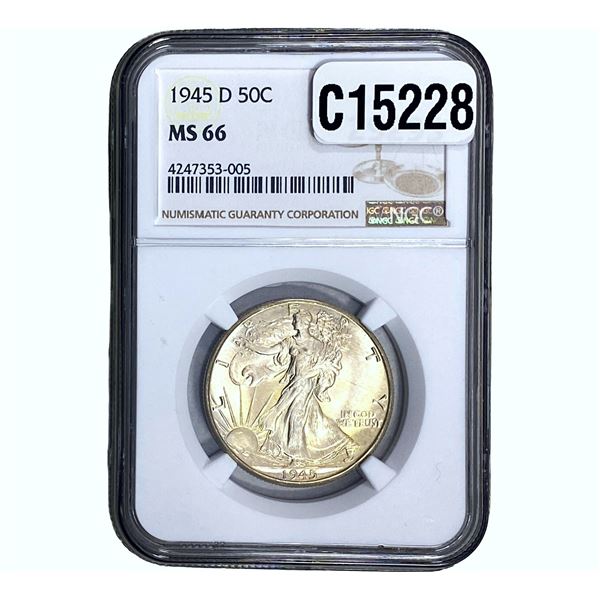 1945-D Walking Liberty Half Dollar NGC MS66