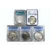 1923-1925 GEM BU SIlver Peace Dollar Lot [5 Coins] ICG/PCGS/NGC MS62-64