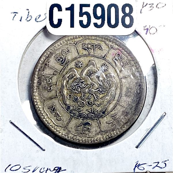 1950 Tibet Silver 10 Srang XF