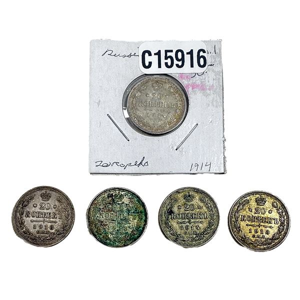 Various Dates Russia Silver 20 Kopeks