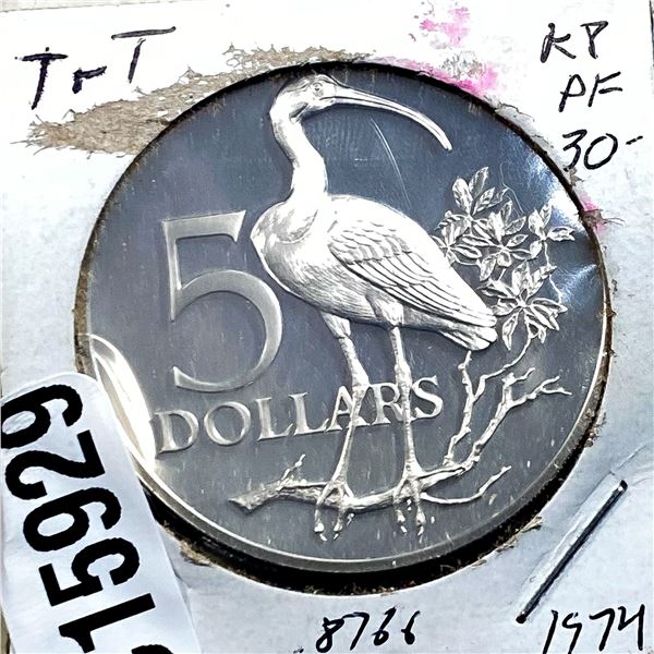 1974 Trinidad & Tobago Silver $5 MS