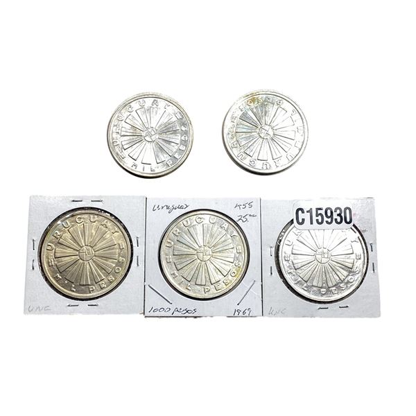 1969 Urugual Silver 1000 Pesos MS