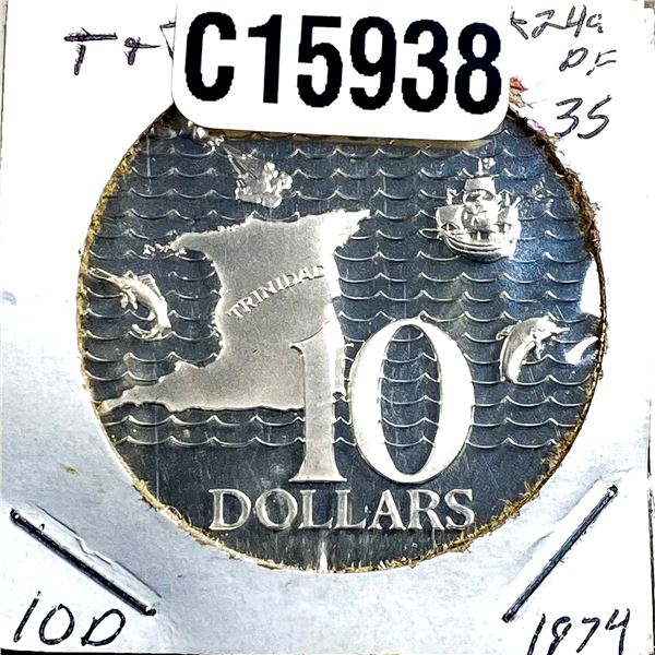 1974 Trinidad & Tobago Silver $10 PF