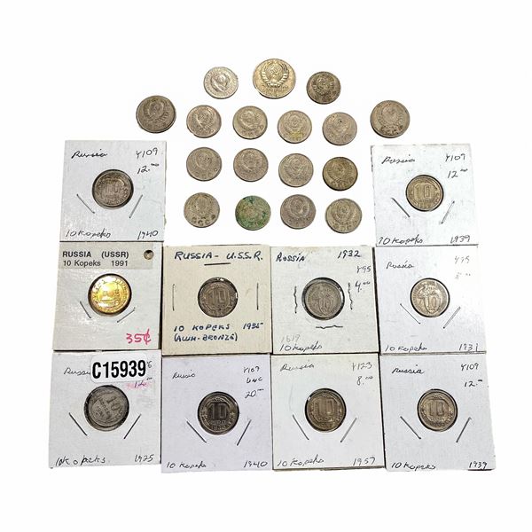 Various Dates Soviet Union Silver 10 Kopeks HIGH GRADE