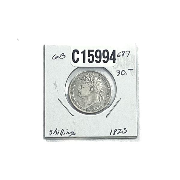 1823 Silver Shilling Coin VF