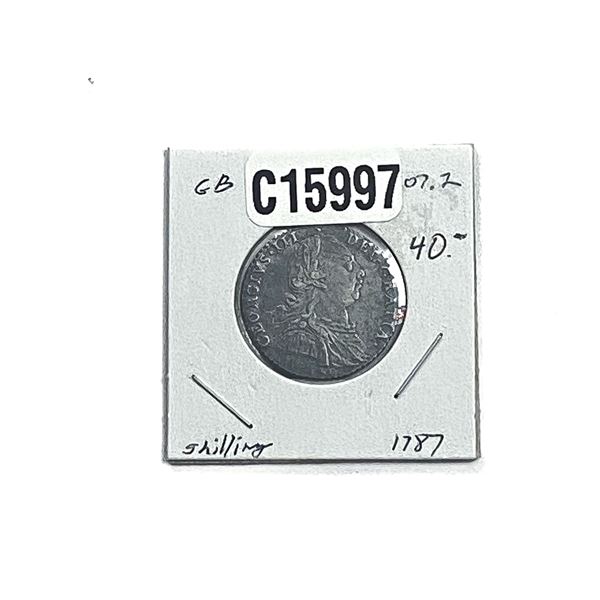 1787 Silver Shilling Coin XF