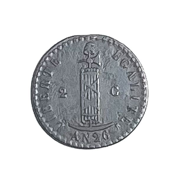 1830 AN26 Haiti 2 Centimes AU
