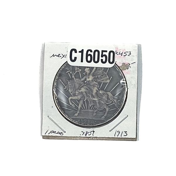 1913-M Silver Mexico Cabarrito Peso XF