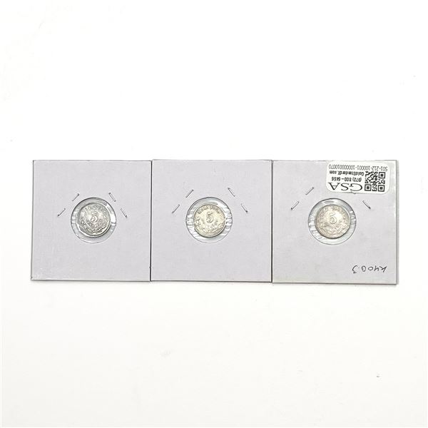Various Dates Silver Mexico 5 Centavos HIGH GRADE
