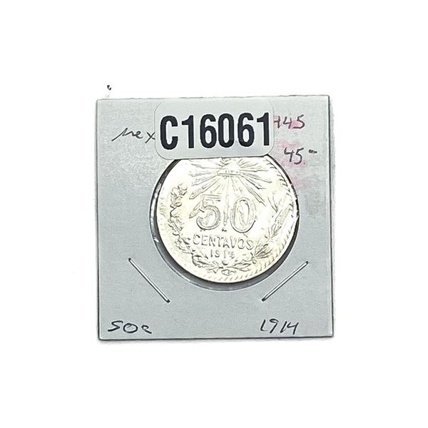 1914-M Silver Mexico Peso MS