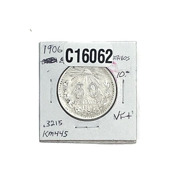 1906-M Silver Mexico Peso AU