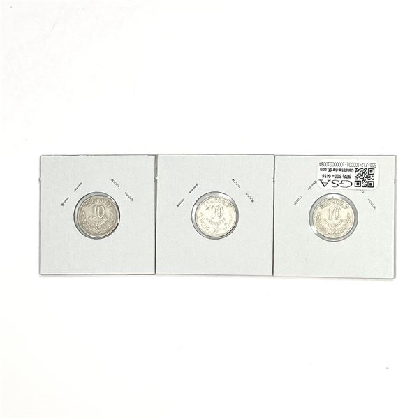 Various Dates Silver Mexico 10 centavos