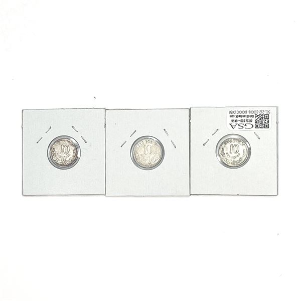 Various Dates Silver Mexico 10 centavos