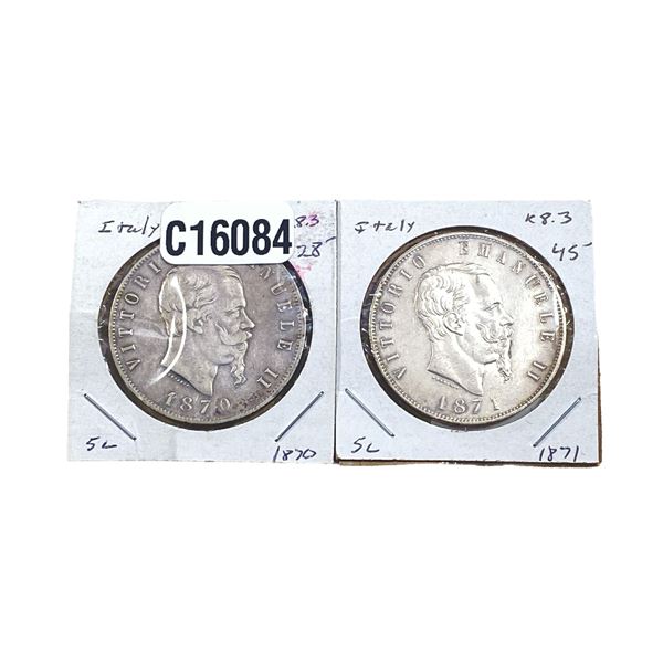 Various Dates Silver Italy 5 Lira VF