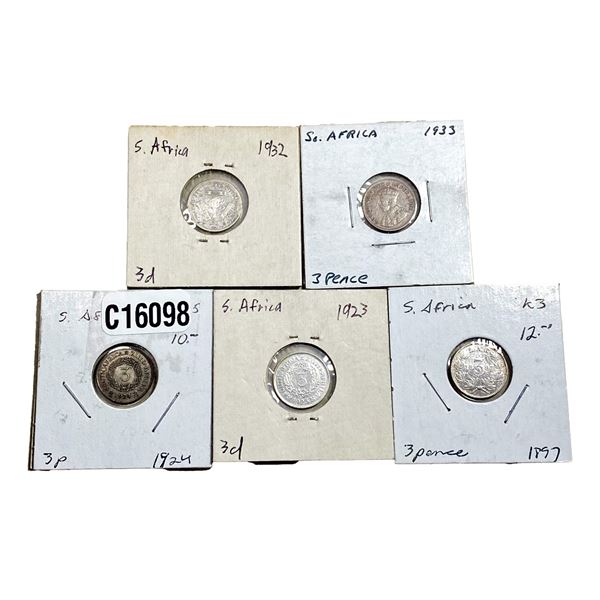 Various Dates Silver South Africa 3 Pence HIGH GRADE