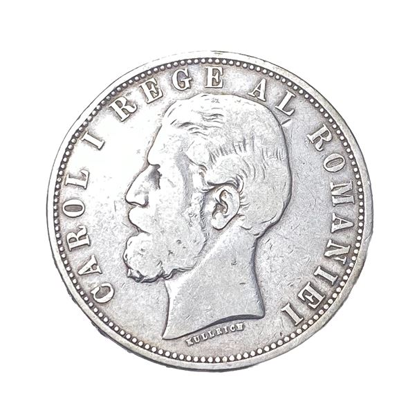 1882 Silver Romania 5lei XF