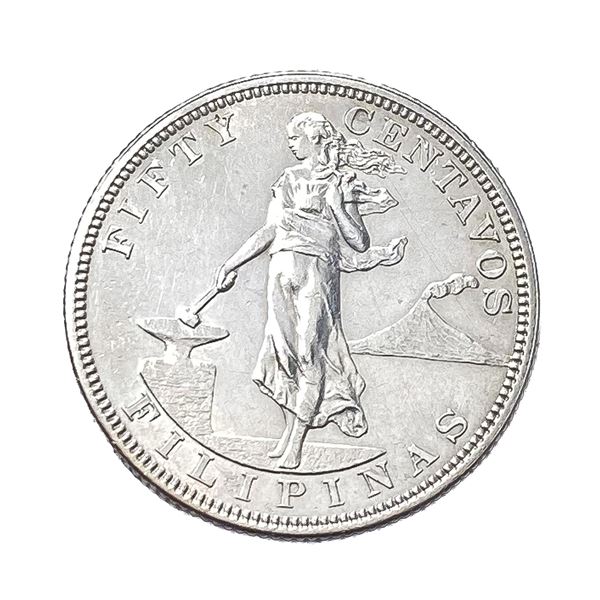 1904 Silver U.S.A. Philippines 50C MS