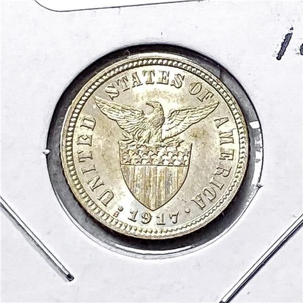 1917 Silver Philippines 10C SUPERB GEM BU